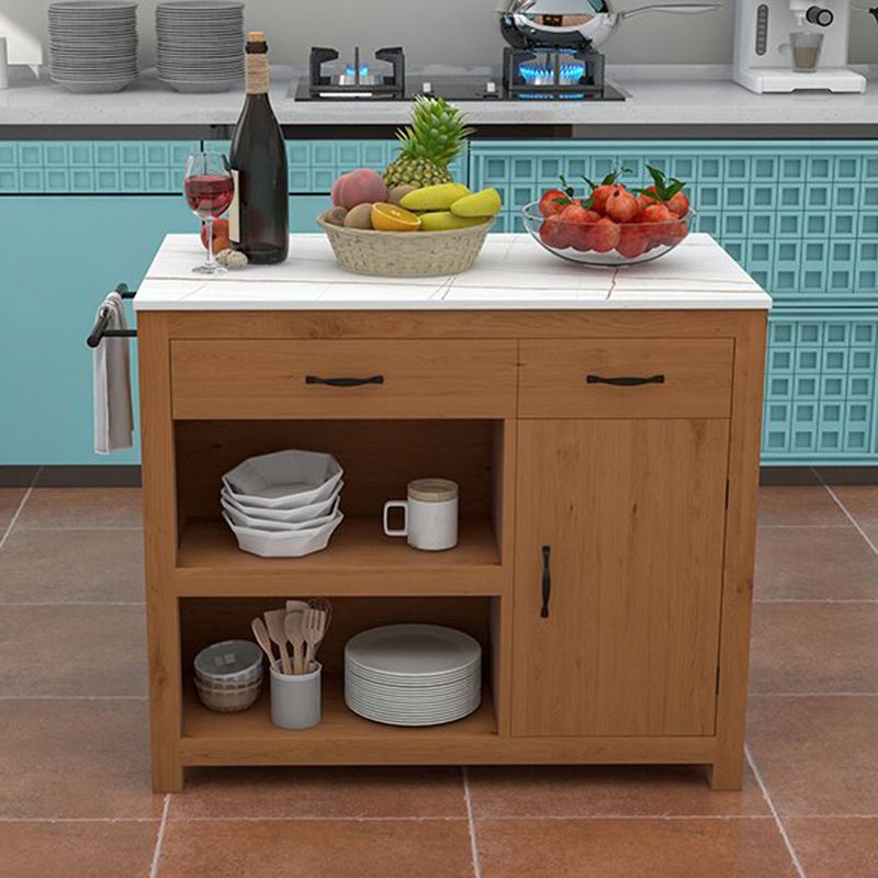 Contemporary Sintered Stone Kitchen Island Set Stationary Kitchen Island Table