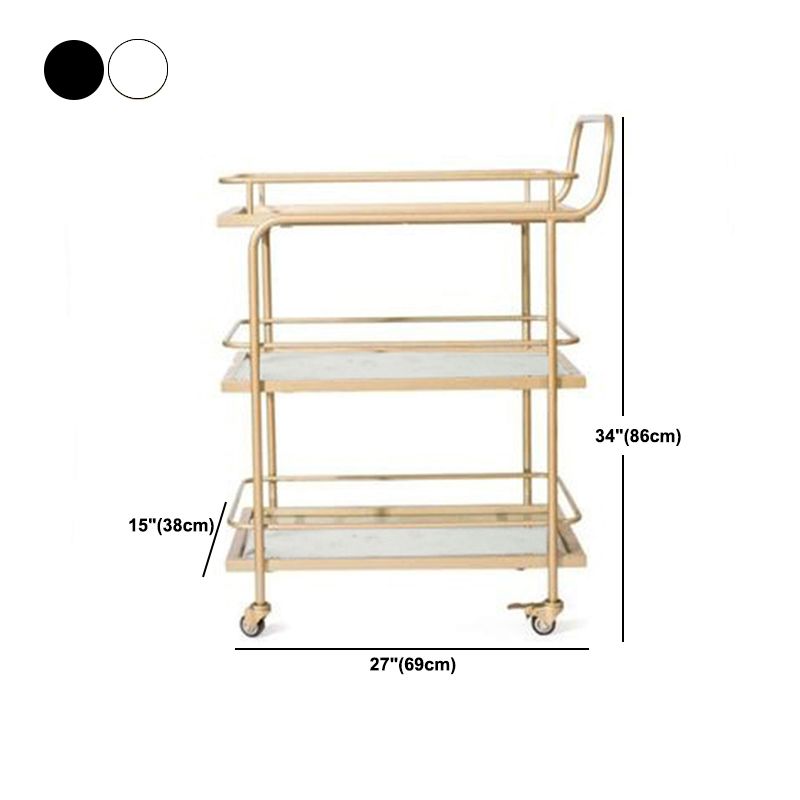 33.86" High Rolling Contemporary Prep Table Metal Prep Table for Dining Room
