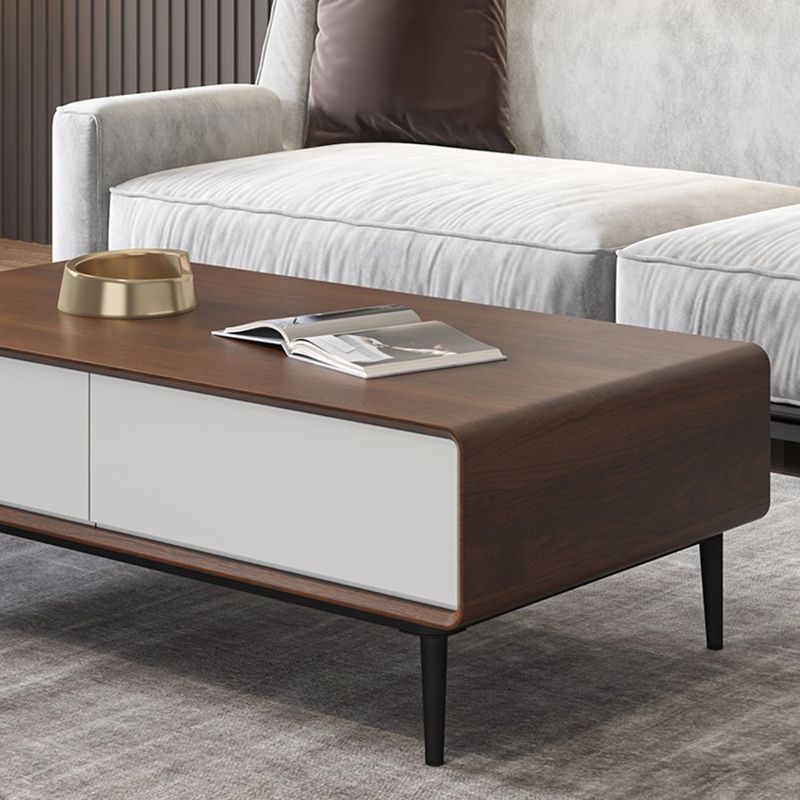 15"H Contemporary Coffee Table Single Coffee Cocktail Table with Storage
