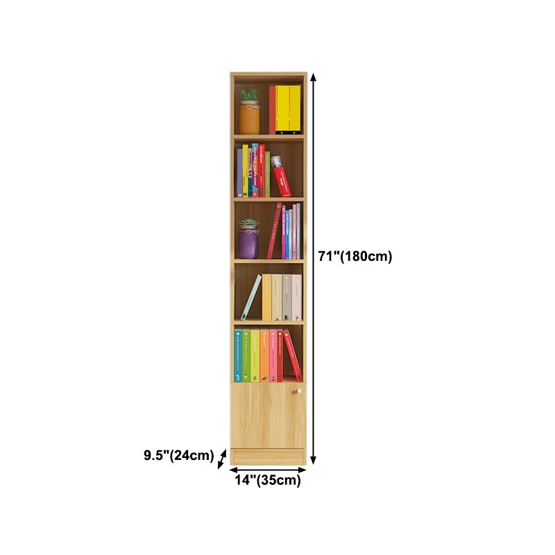 71"H x 9.45"W Bookcase Contemporary Style Closed Back Bookshelf for Home Office