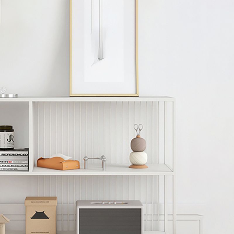 Contemporary Horizontal Metal Bookshelf Open Back Bookcase with Shelves