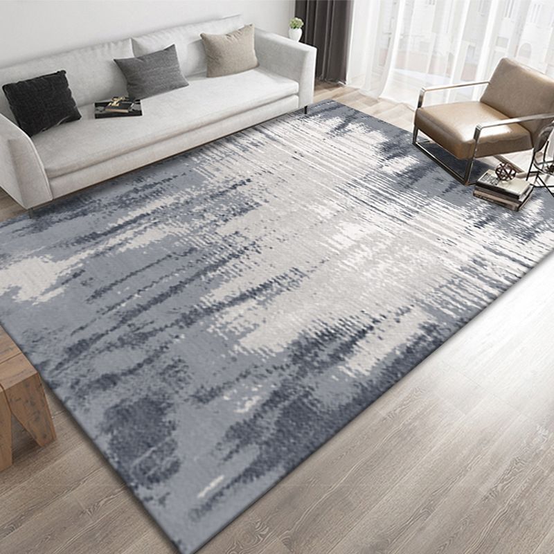 Contemporary Flowing Swirls Print Carpet Polyester Rug Stain Resistant Area Rug for Home Decoration
