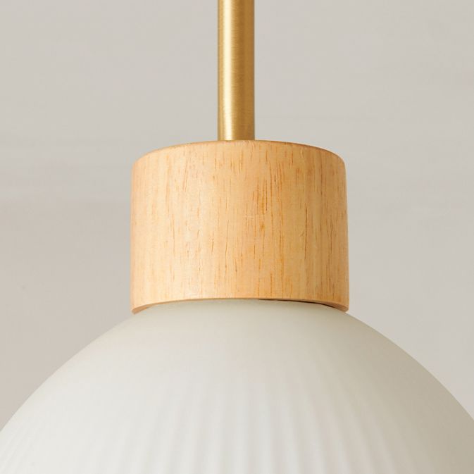 Japanese Style 1-Light Ceiling Light Dome Shape Ceiling Lamp for Bedroom