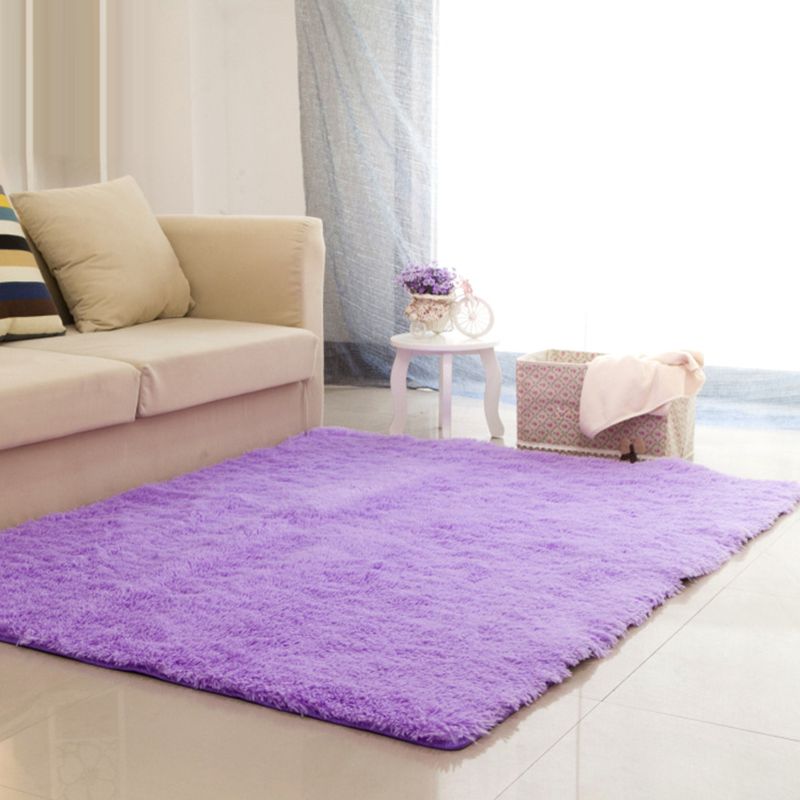Multi-Color Living Room Rug Casual Plain Rug Faux Wool Machine Wash Stain Resistant Area Rug