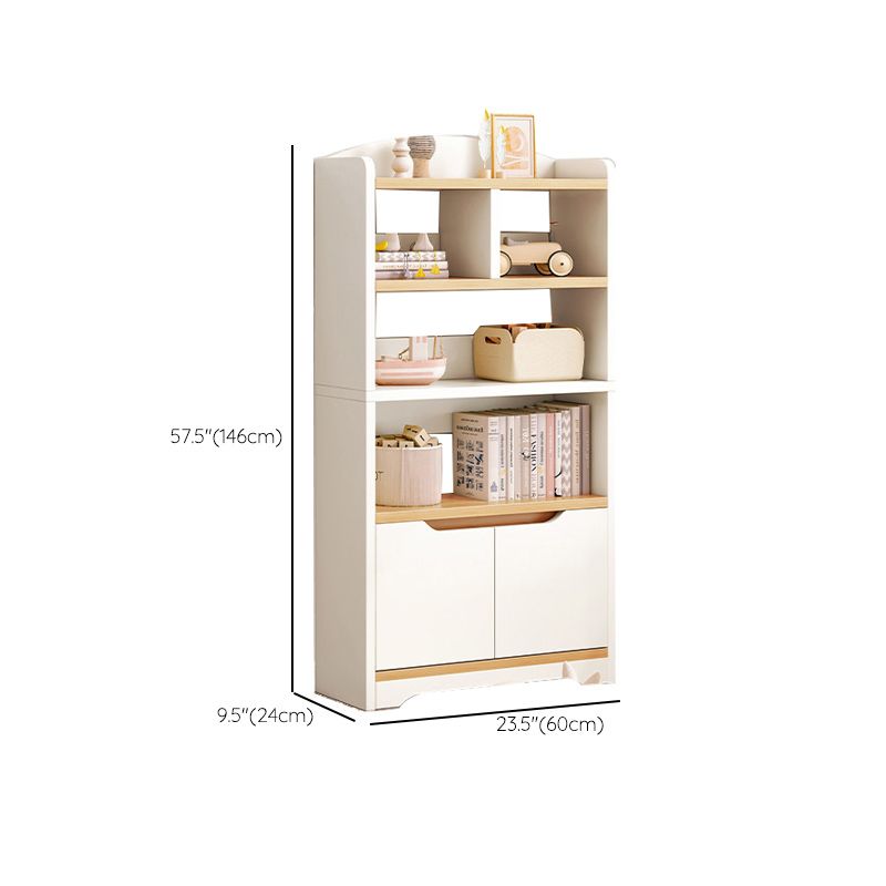 Contemporary Wood Chest Rectangle with Doors Side Cabinet with Shelves