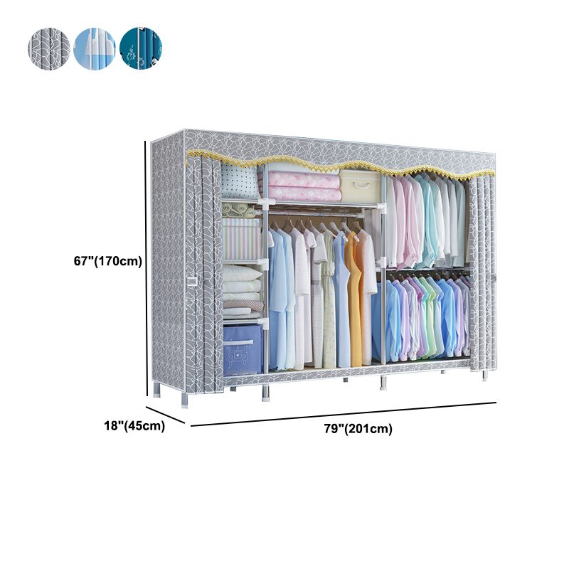 Modern Style Metal Wardrobe Bedroom Wardrobe Closet with Legs