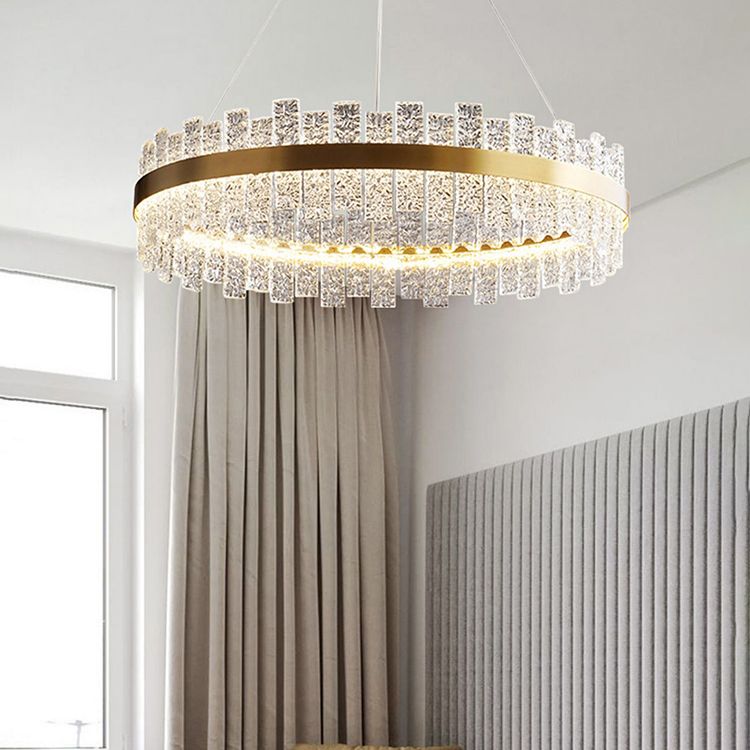 Lichte luxe stijl kroonluchter verlichtingsarmaturen cirkelvormige kristal LED -plafond kroonluchter