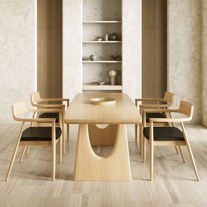 Modern 1/2/4/5 Pieces Rectangle Dining Set Solid Wood Dining Table with Chairs