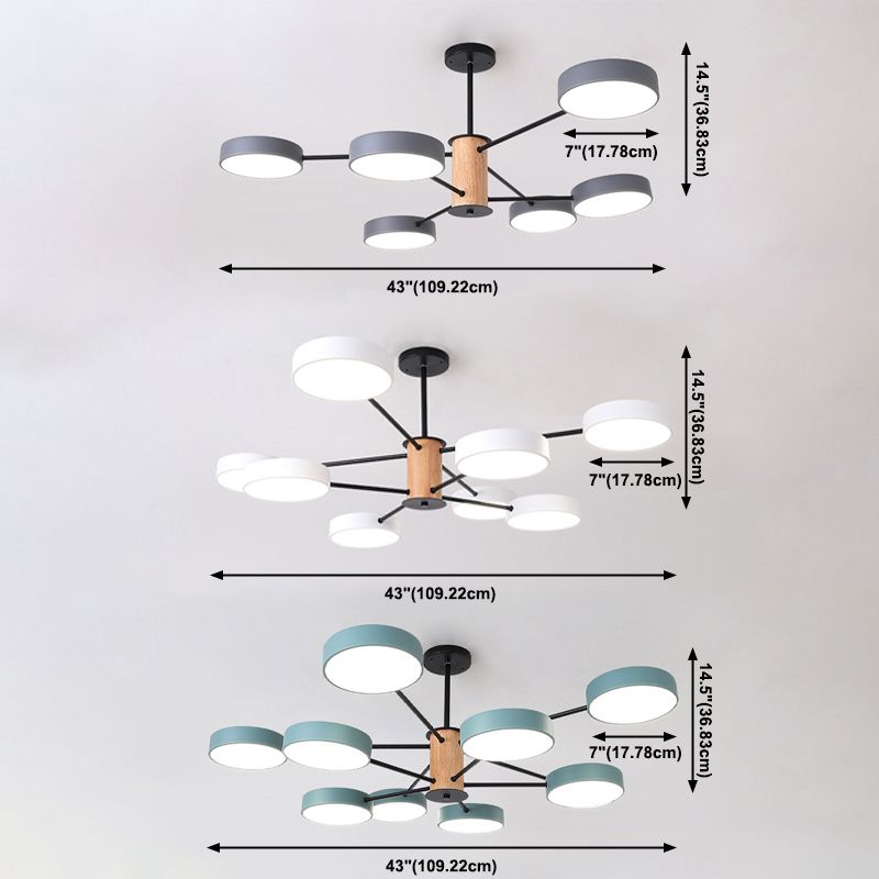 Moderne stijl cilinder kroonluchter verlichtingsarmaturen multi -lights metalen hangende lampen