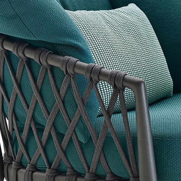 Industrial Metal Frame Outdoor Sofa Water Resistant Patio Sofa