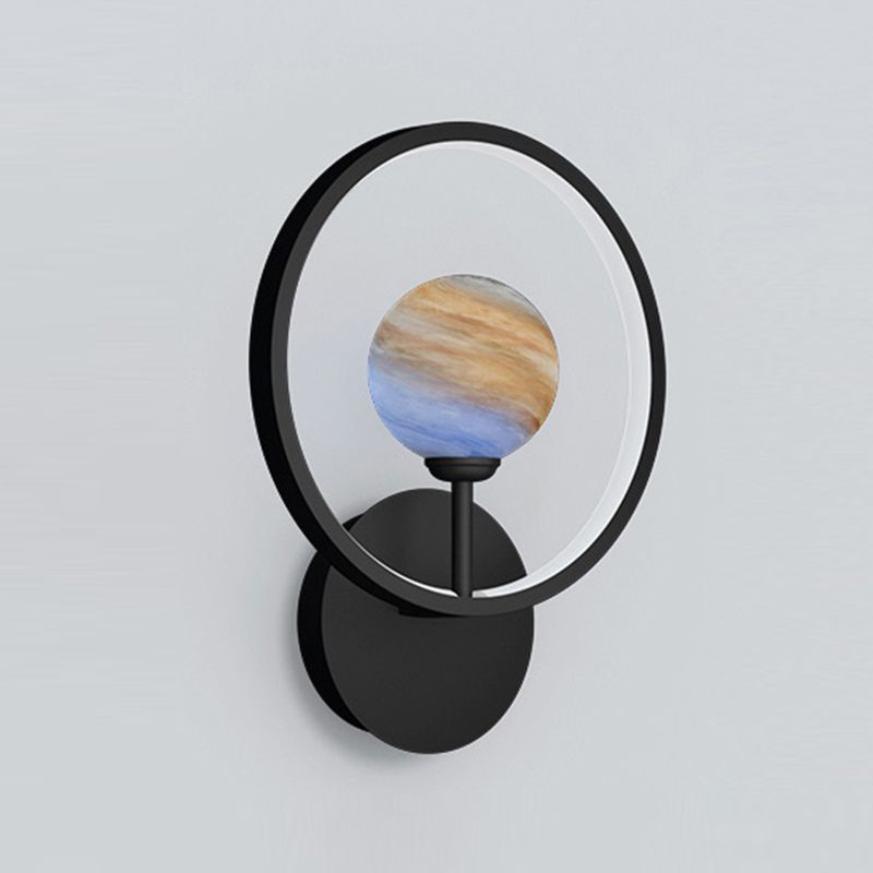 Ball Shade Metal Wall Sconce Modern Style Single Light Wall Mounted Light