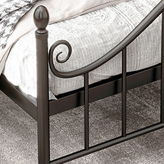 Contemporary Open-Frame Bed Steel Bed Frame with Arched Headboard