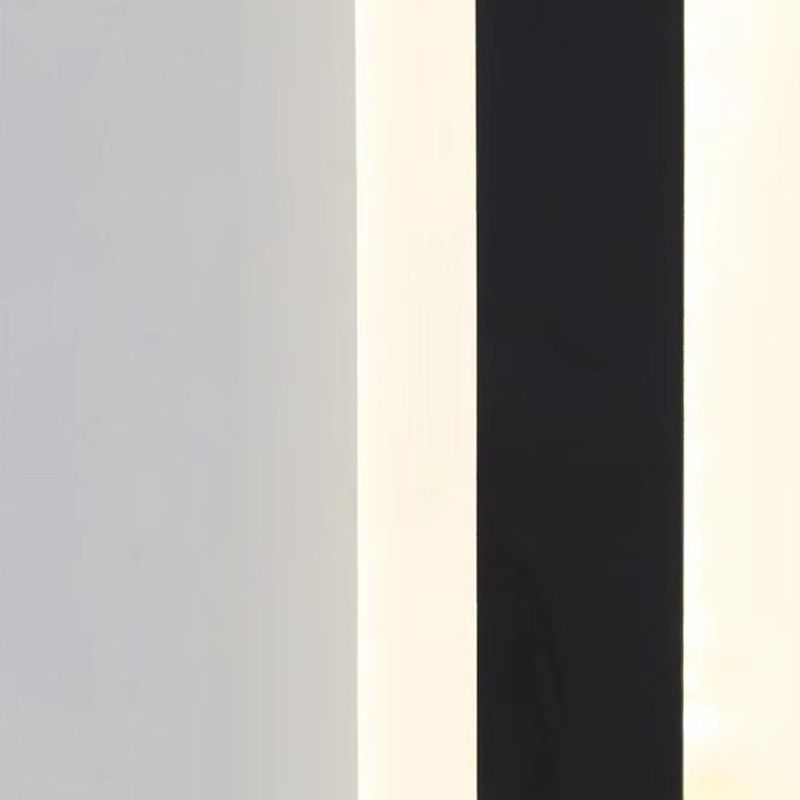 Linear Outside Wall Light Fixture Modern Metal 1 Light in Black Finish