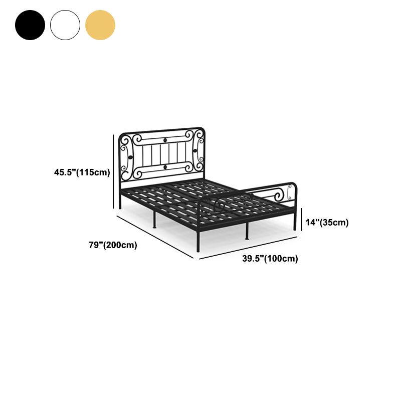 Glam Metallic Open-Frame Bed with with Rectangular Headboard and Footboard