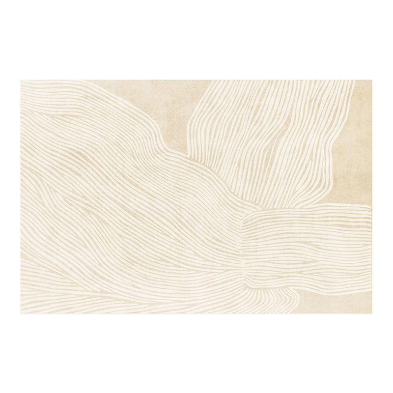 Light Brown Striped Rug Polyester Casual Rug Washable Rug for Living Room