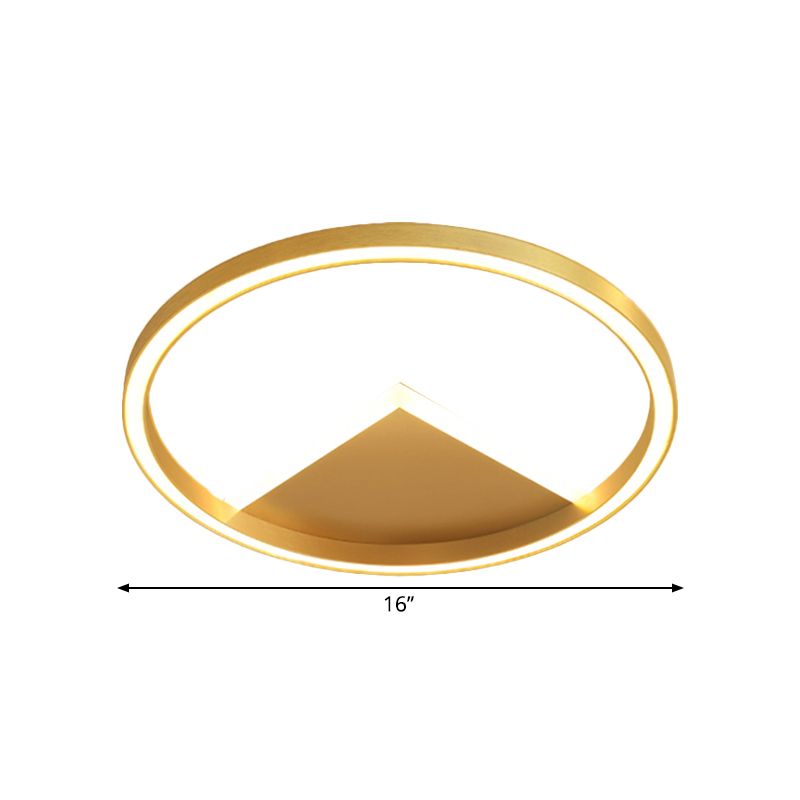 Gold Geometric Ceiling Light Fixture Nordic LED Metallic Flush Mount Lighting for Bedroom