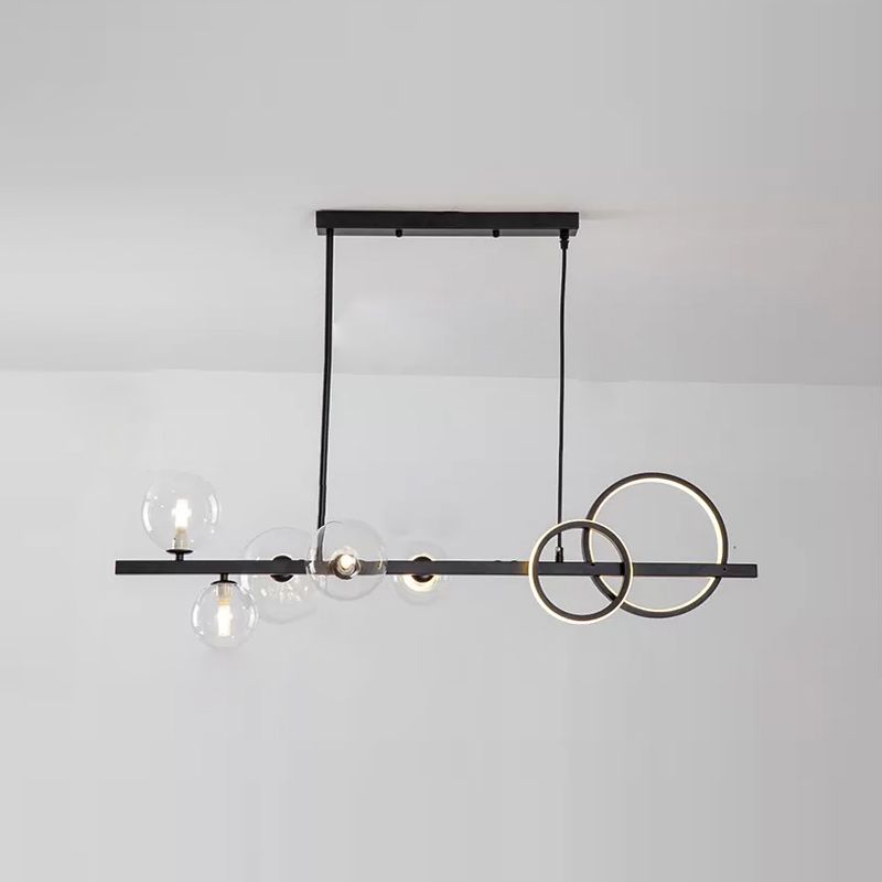 Lámpara de araña de comedor nórdico comedor moderno tono de vidrio lámpara colgante