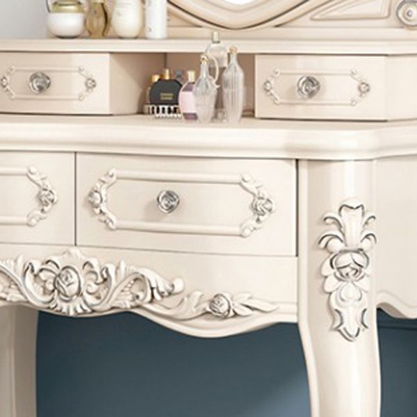 Victorian Bedroom Makeup Vanity Desk Table White Vanity Dressing Table with Drawer