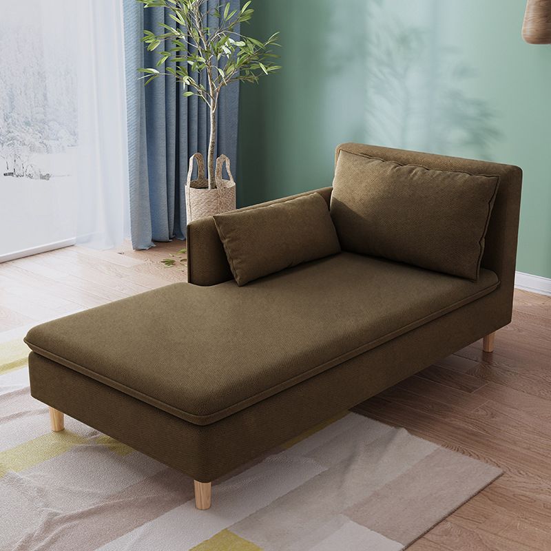 Modern Fabric Chaise Solid Wood Chaise Lounge Couch with One Armed