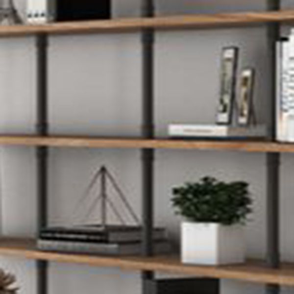 9.84"W Bookshelf Industrial Style Wall Mounted Bookcase for Home and Office