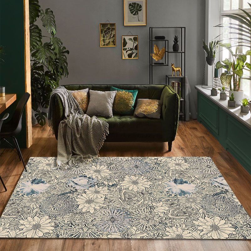 Brown Modern Rug Polyester Graphic Indoor Rug Tear Resistant Rug for Living Room