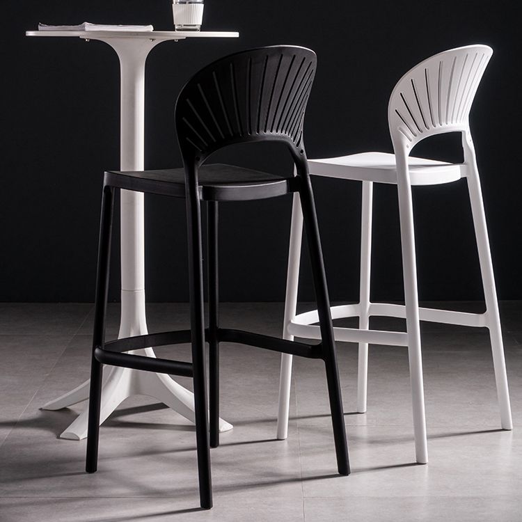 Taburete de bar trasero completo del taburete sin brazos contemporáneo plástico del comedor de la cocina