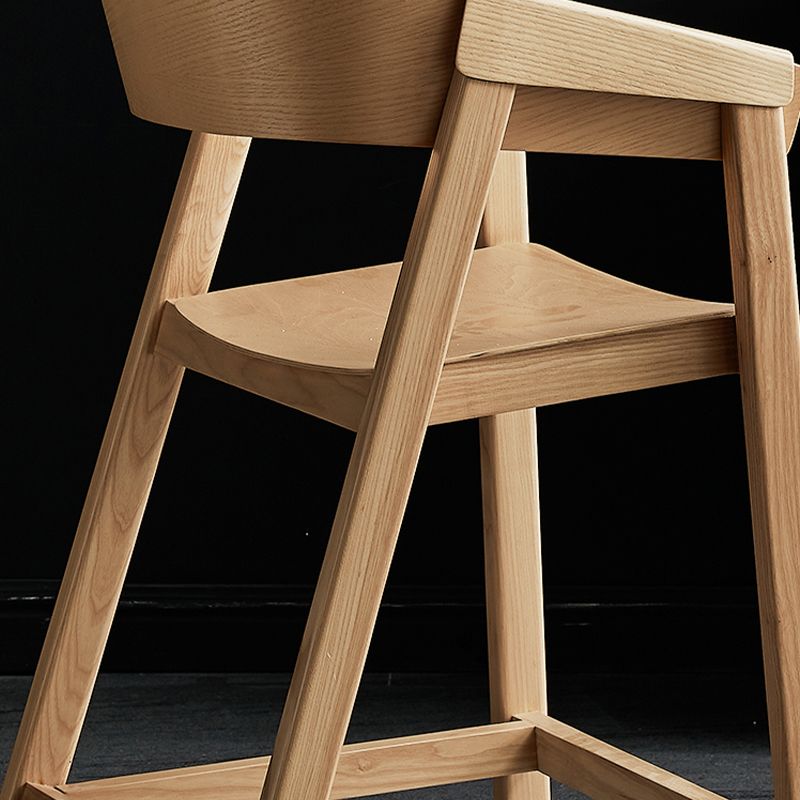 Brown Ash Wood Counter Stools Contemporary Indoor Counter Chairs