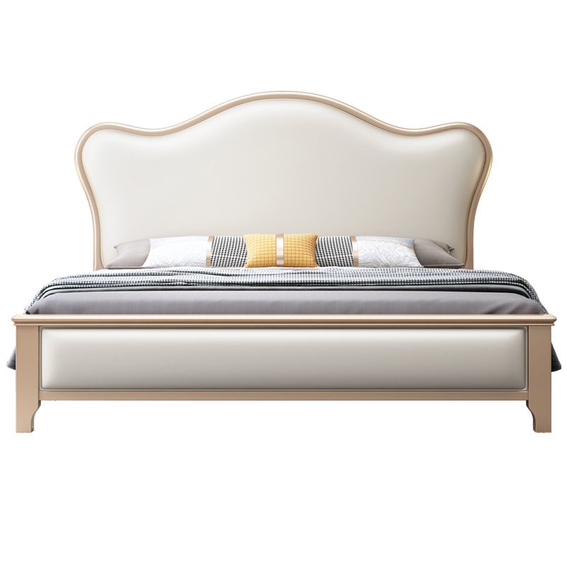 Modern Wood and Upholstered Standard Bed 57.5" Tall Panel Bed