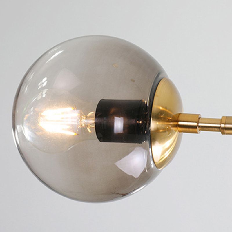 Modern Linear Ceiling Pendant Light Glass 6 Lights Hanging Ceiling Lights
