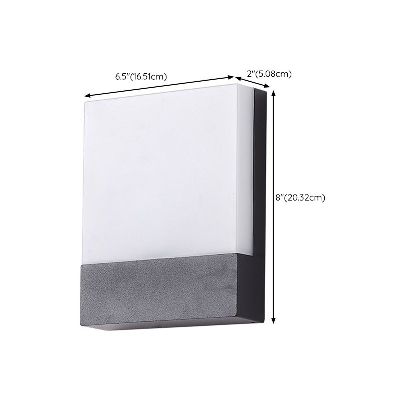 Square LED Wall Lamp Modern Black Wall Mount Lamp with Acrylic Shade for Garden