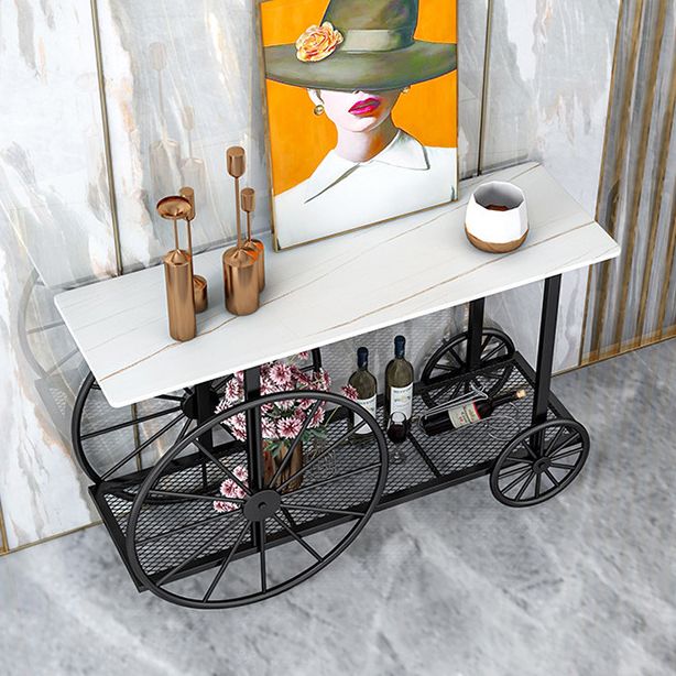 Glam Rectangle Accent Table Antique Finish Console Sofa Table