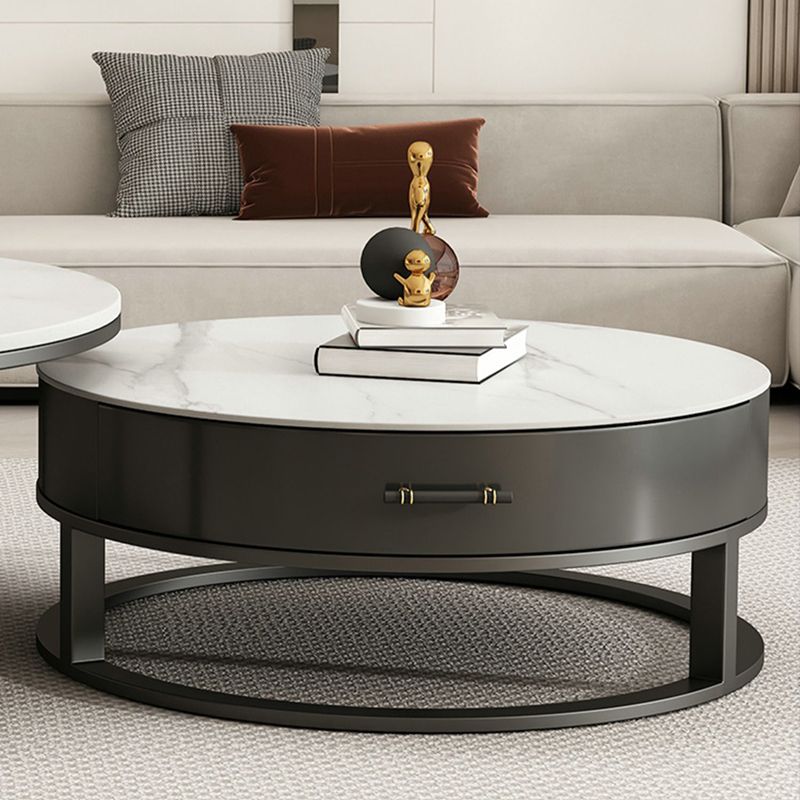 Slate Coffee Table Set Frame Cocktail Table with Storage Drawers