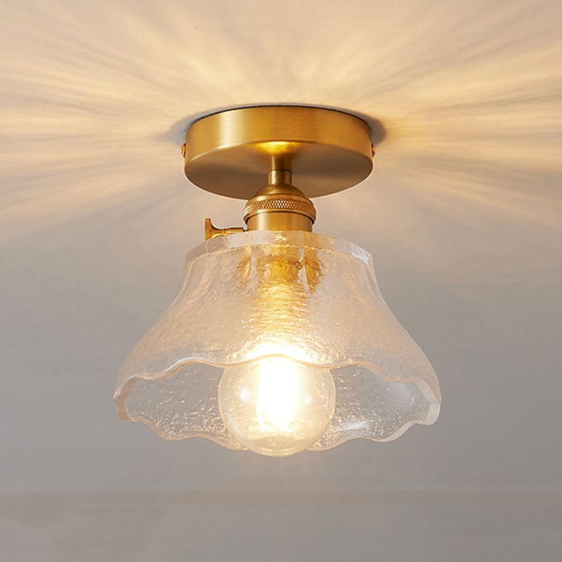 Modern Semi Flush Ceiling Light Fixture Nordic Style Glass Ceiling Flush Mount Lamp