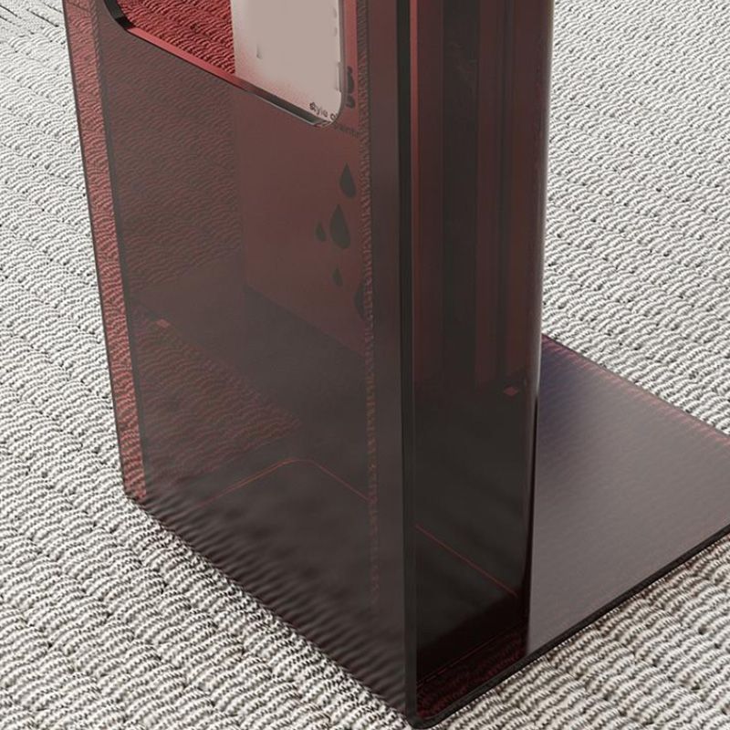 Contemporary Sofa Side Accent Table Plastic Pedestal Living Room with Storage