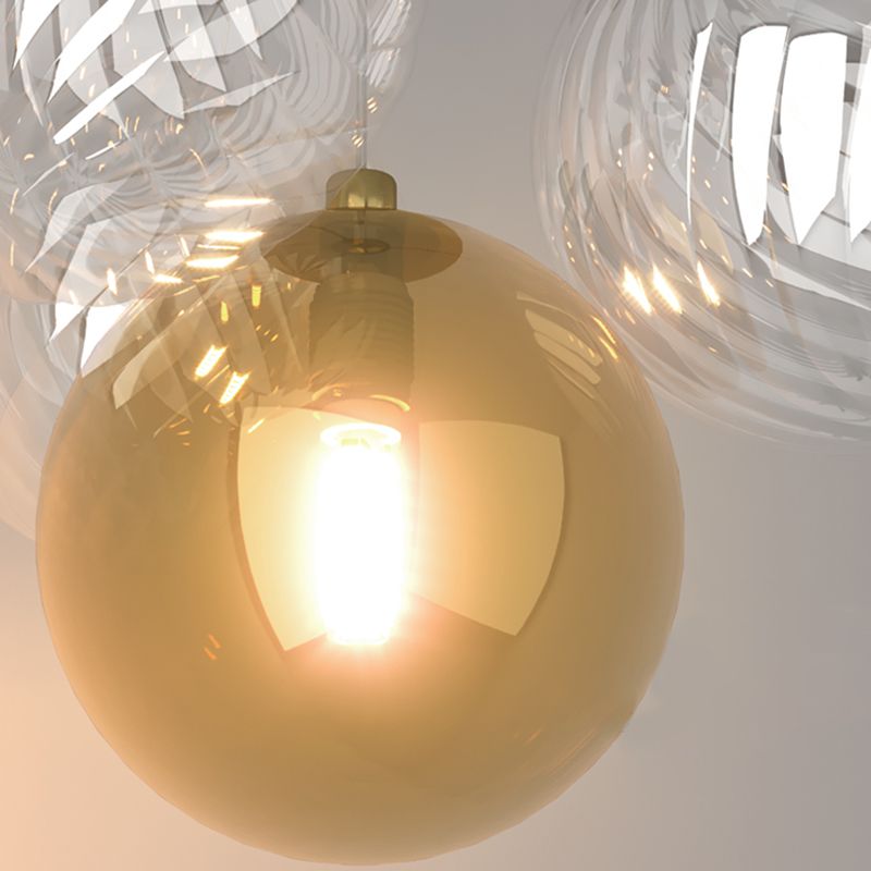 Modern Wall Sconce Ball Shape Metal Wall Light with Glass Shade for Bedroom