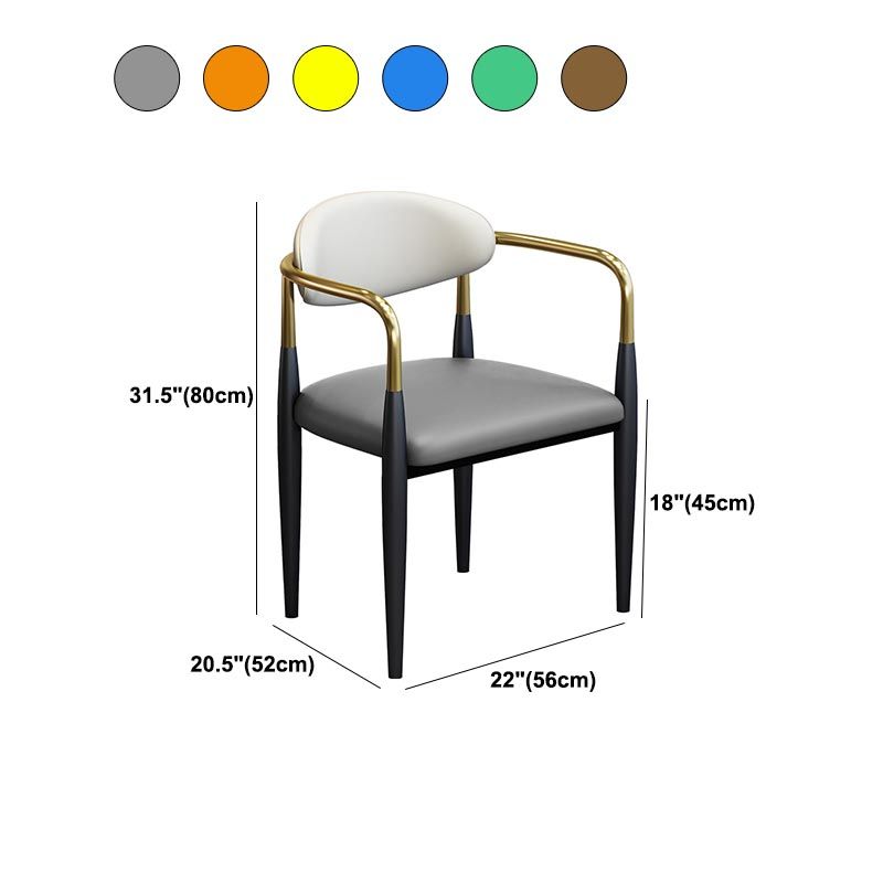 Modern Style Arm Chair Leather Open Back Dining Chair for Dining Room