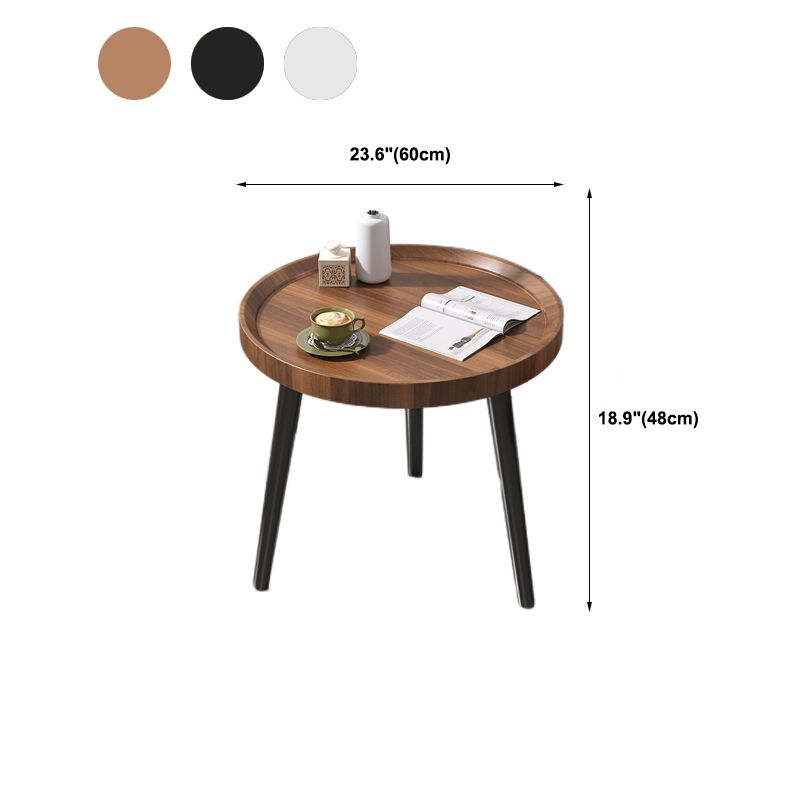 Round 3 Legs Modern End Table Solid Wood Minimalist Side End Table