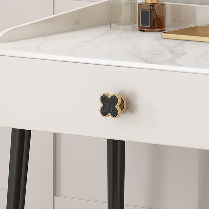 Contemporary Bedroom Storage Box Bright White Straight Feet Vanity Desk