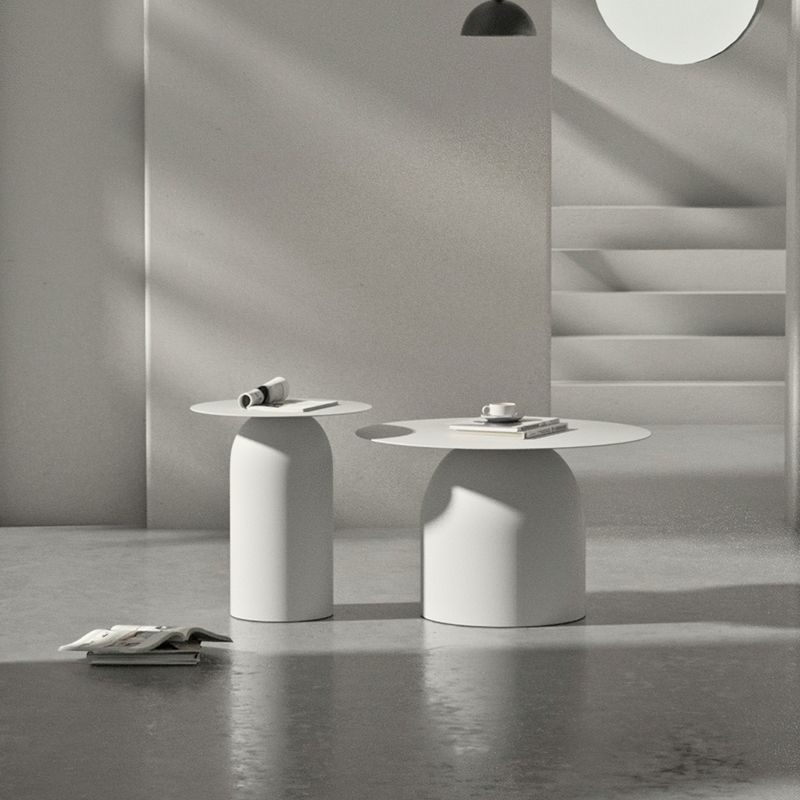 Mid-Century Modern Metal Coffee Table Round 1/2 Cocktail Table