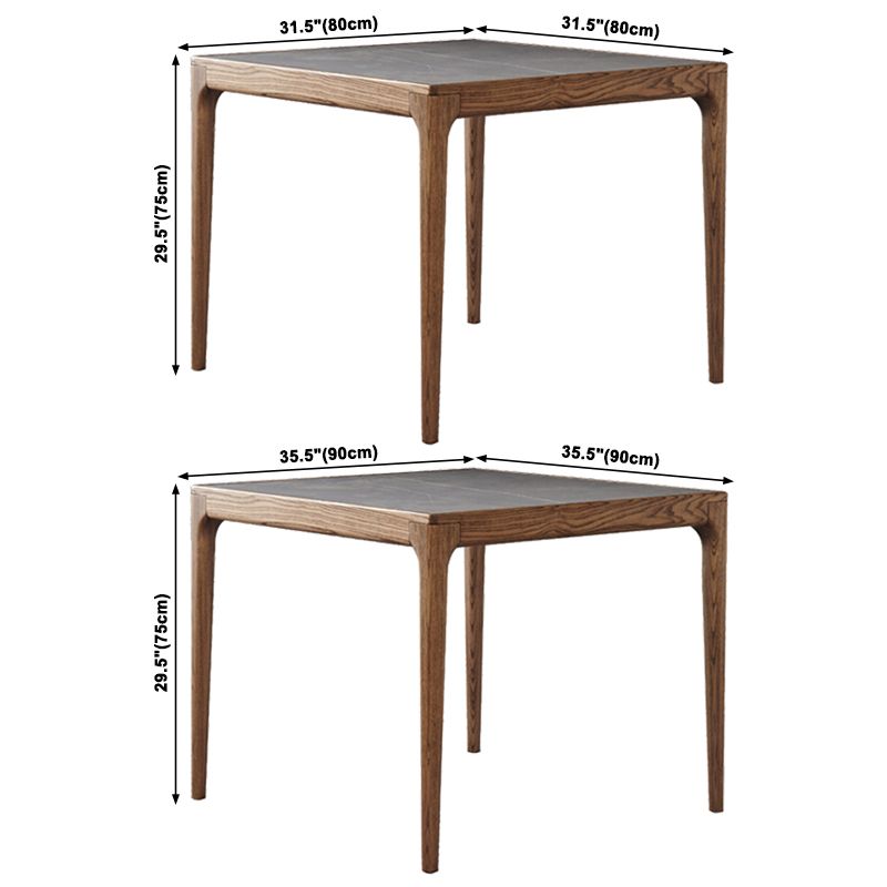 Carré 4 jambes table à manger industrielle table gris Tableau fixe de pierre fritté