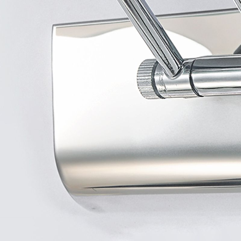 Luce di vanità moderna lineare Metal Mirror LED a 1 luce Light per bagno in argento