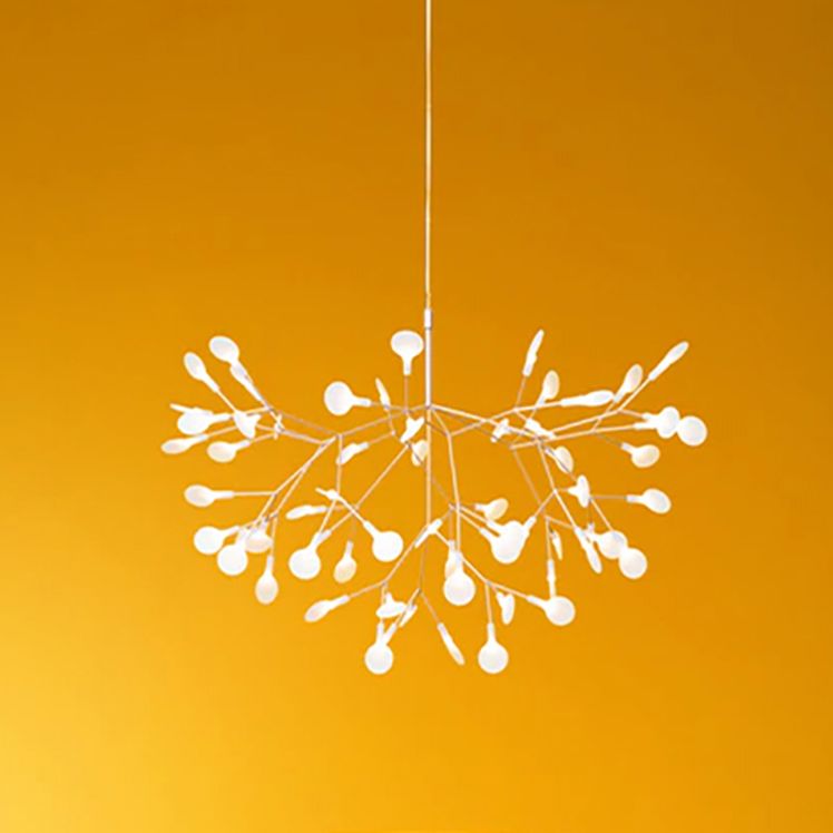 Metal White Chandelier Nordic Style Fireflies Chandelier Lamp for Living Room