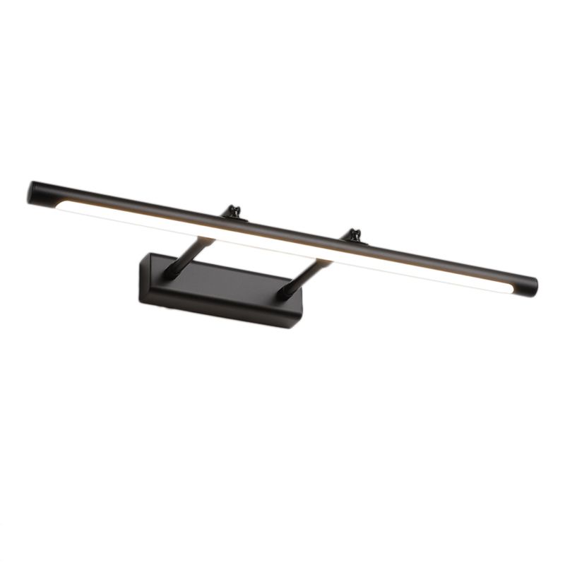 Metal Linear Shade Swing Arm Wall Lights Modern 1 Head Wall Mount Fixture in Black