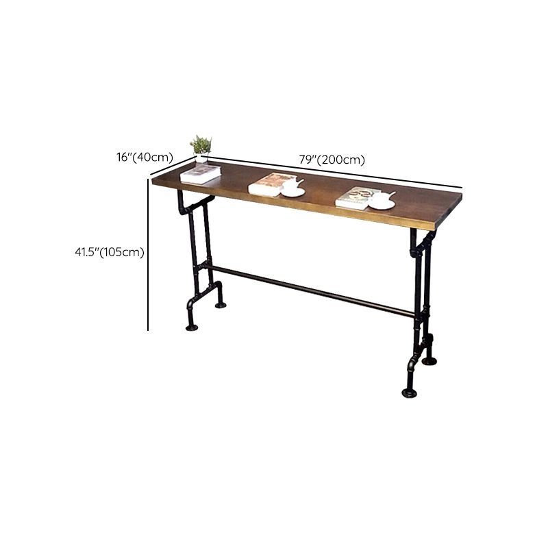 Modern Bar Dining Table Solid Wood Rectangle Bar Table in Brown