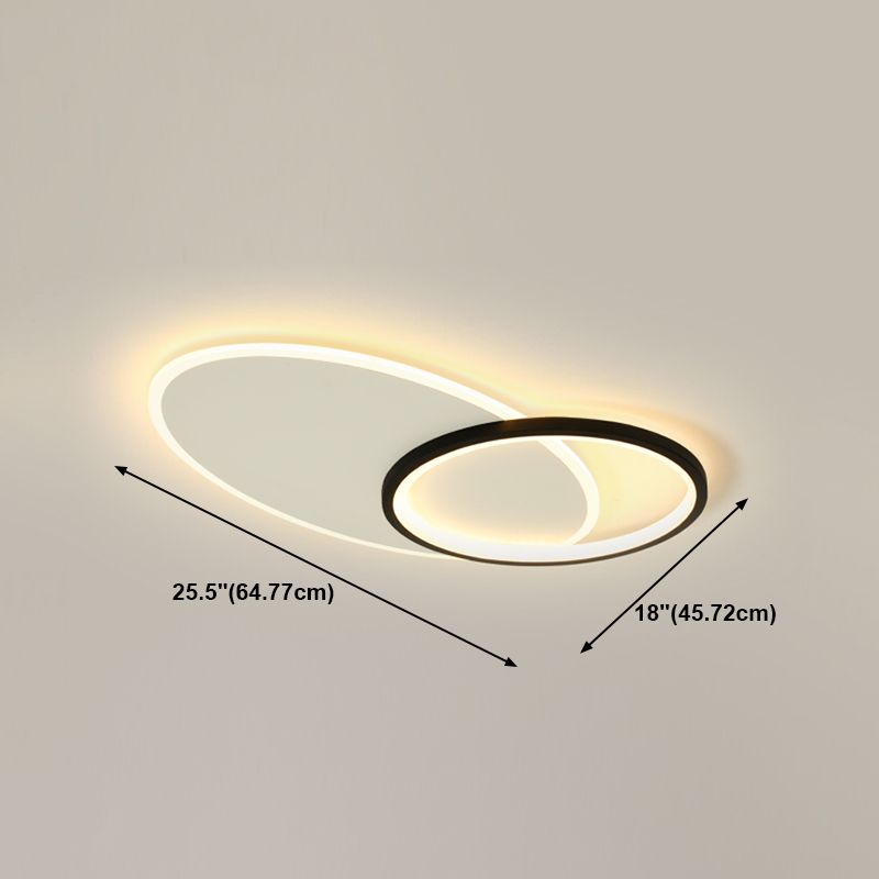 Lámparas de techo de anillo negro, lámparas de techo de metal LED simples, incrustadas