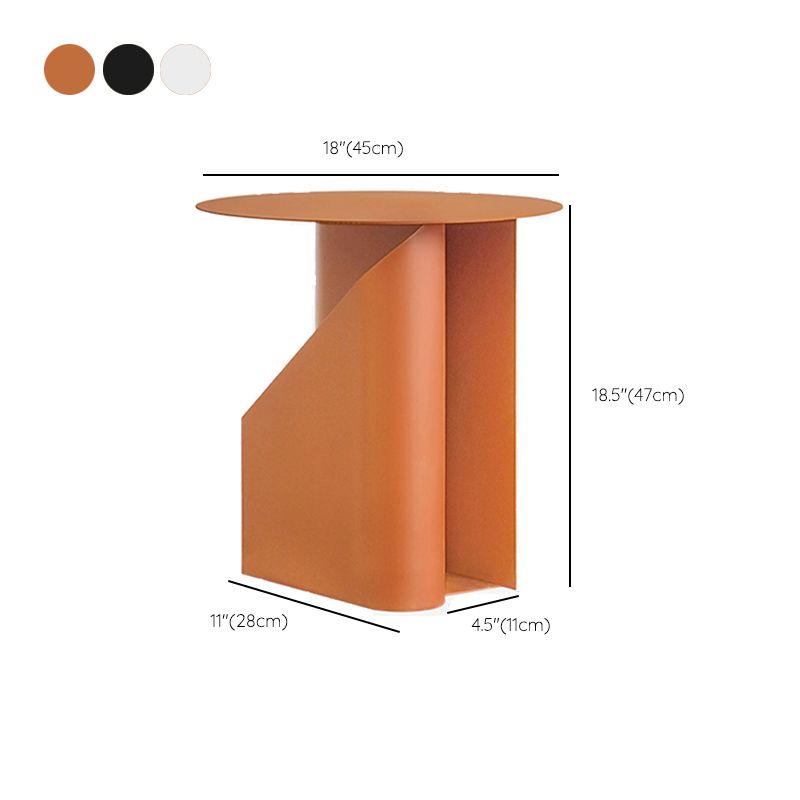 Contemporary Round End Table 18.5" Tall Metal Pedestal Side Table