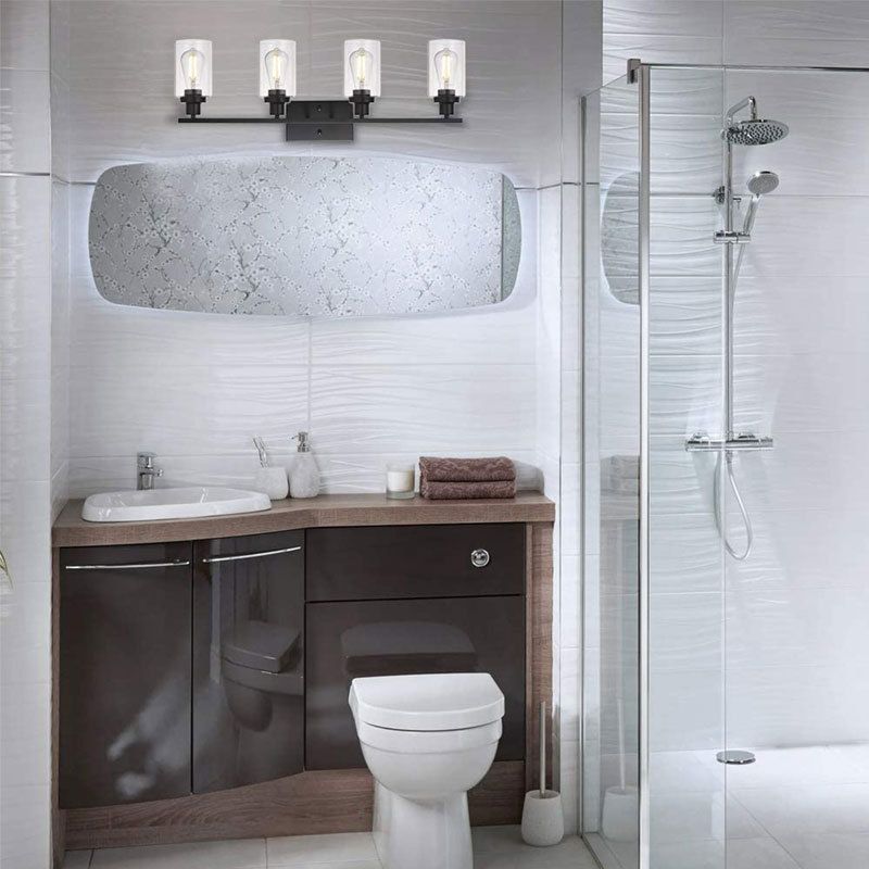 Modern Cylinder Vanity Lighting Fixtures Glass Multi Lights Vanity Wall Sconce