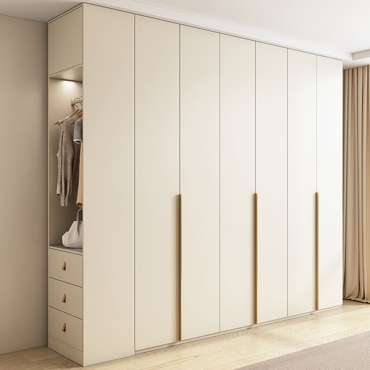 Modern Artificial Wood Wardrobe Freestanding Wardrobe in White