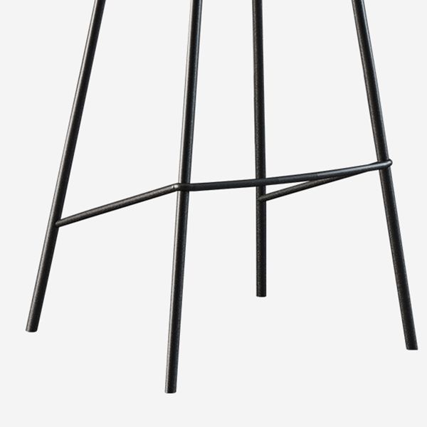 Contemporary Faux Leather Bucket Bar Stools with Black Metal Base