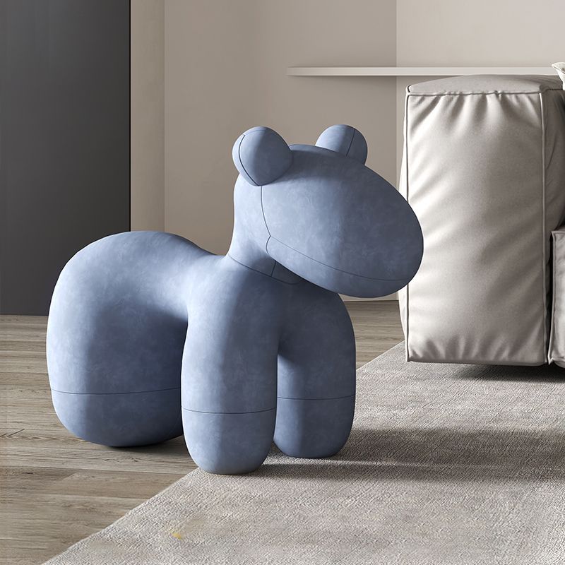 Modern Fabric Accent Chair Animal Armless Slipper Chair for Living Room